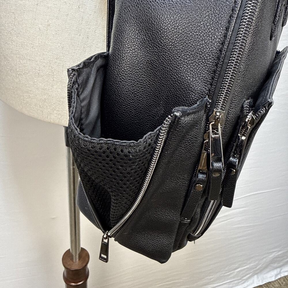 Ayla & Co Mini Bag Black Transitional Minimal Diaper Bag Backpack Vegan Leather - Picture 6 of 14